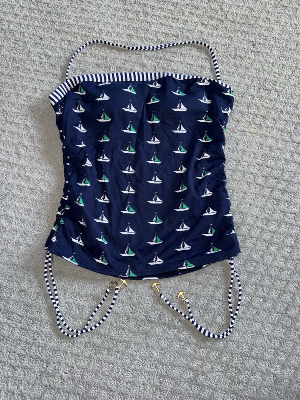 Tommy Bahama Navy Sailboat Print Tankini Top